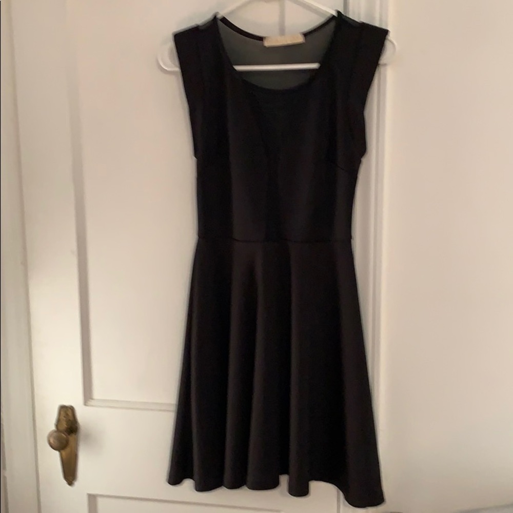 Scuba and mesh dress